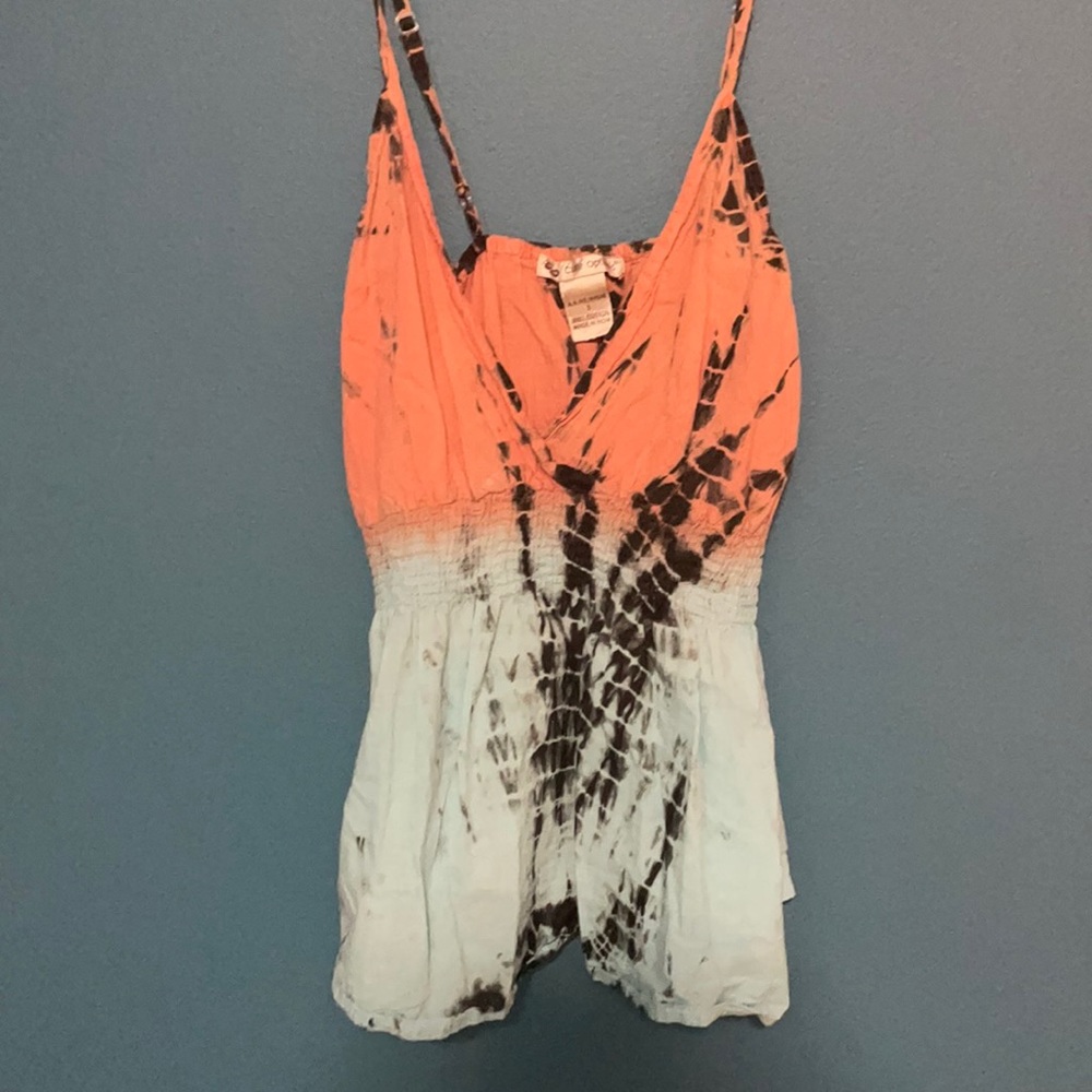 Blue and Orange Tie Dye top